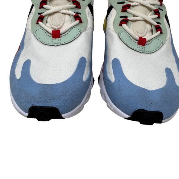 Nike Air Max 270 React White Blue Red Yellow Women’s Size 7 Running Sneakers - Picture 9 of 14